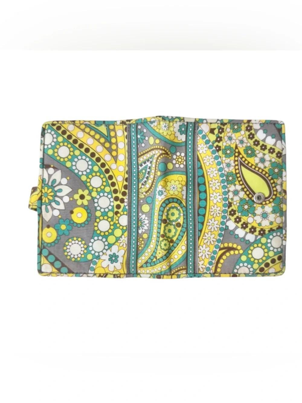 RETIRED ✈️ Vera Bradley Lemon Parfait travel passport wallet ID case - Picture 3 of 9